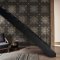 Morris &  Co Pure Net Ceiling Charcoal & Gold Wallpaper Room