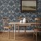 Galerie Fragaria Garden Blue/Tan/White Wallpaper Room