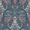 Galerie Bird Scroll Blue/Coral Wallpaper