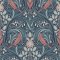 Galerie Bird Scroll Blue/Coral Wallpaper