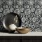 Galerie Tonal Floral Trail Black/White Wallpaper Room 2