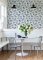 Cecilia Blue wallpaper feature wall with white woodwork trim