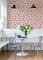 Cecilia Red wallpaper accent wall with soft furnishings