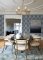 Arlie Blue wallpaper styled in a contemporary living space