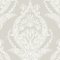Arlie Light Grey wallpaper with cream folk damask on pale grey