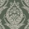 Arlie Green wallpaper with cream folk damask on dark green