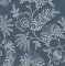 Maeve Midnight Blue wallpaper with ivory floral pattern