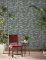 Modern botanical wallpaper with abstract tree designs in blue and grey for a stylish interior
