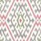 A Street Prints Solola Pink & Grey Wallpaper with an ikat-inspired diamond pattern in blush pink, sage green, and grey on an off-white background