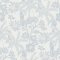 A Street Prints Jacaranda Blue Wallpaper with palm leaves, exotic flowers, and hidden toucans in soft blue tones.