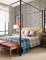 Room setting showing A Street Prints Jacaranda Charcoal Wallpaper enhancing a stylish interior with its tropical charcoal floral design.