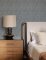 A Street Prints Gallivant Indigo Wallpaper highlighting its deep colour and intricate pattern, perfect for modern decor.