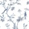 Galerie Classic Bird Trail Blue & White Wallpaper