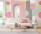 ohpopsi Monster Arch Flamingo & Mint Wall Mural
