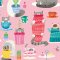 ohpopsi Kitten Kaboodle Bubblegum Wallpaper WGU50109W
