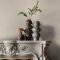 Second room view of Abigail Ahern Herringbone Weave Pebble wallpaper with classic-modern decor