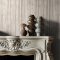 Room styled with Abigail Ahern Linear Luxe Pewter wallpaper in a calm, modern interior