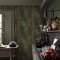 Second room view of Abigail Ahern Oxidized Opulence Moss wallpaper with rich, layered décor