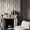 Second room view of Abigail Ahern Wanderlust Oyster wallpaper with elegant, light decor