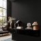 Second room view of Abigail Ahern Weathered Linen Tattoo wallpaper with moody, refined styling