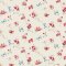 Rose & Bows Cream wallpaper with pastel roses and blue ribbon bows on a cream background