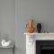 Kitchen painted in Craig & Rose Dundas with pale wood and metal accent