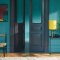 Interior room painted in Craig & Rose French Turquoise with Art Deco styling