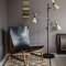 Interior room painted in Craig & Rose Pentland with warm, moody styling