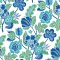 A Street Prints Jacobean Blue & Green Wallpaper