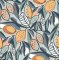 A Street Prints Meyer Grey & Tangerine Wallpaper