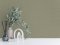Room setting styled with Grandeco Telma Sage Green Wallpaper for a calming interior