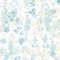 Blossom Seascape Wallpaper with soft watercolour florals in calming blue and aqua tones.