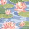OHPOPSI Waterlily Cornflower Wallpaper IKA50103W