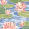 OHPOPSI Waterlily Cornflower Wallpaper IKA50103W