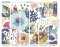 Origin Murals Abstract Floral Navy Blue Mural Panels