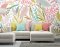 Origin Murals Patterned Leaves Olive & Blush Mural Room