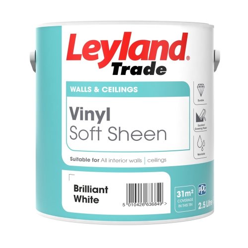 Leyland Trade Brilliant White Soft Sheen Paint